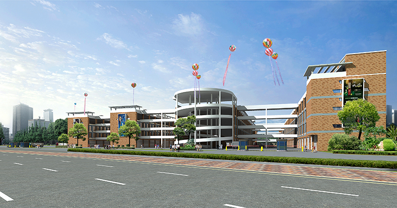 宁波中通物流园区与运输车队全景